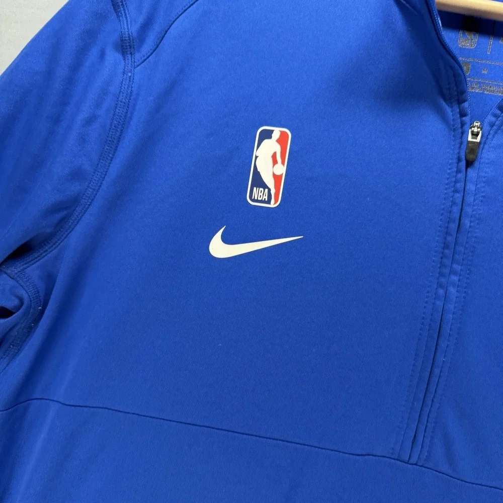 Nike Dallas Mavericks 1/4 Zip Pullover Mens Medium Blue Shirt NBA Dri Fit